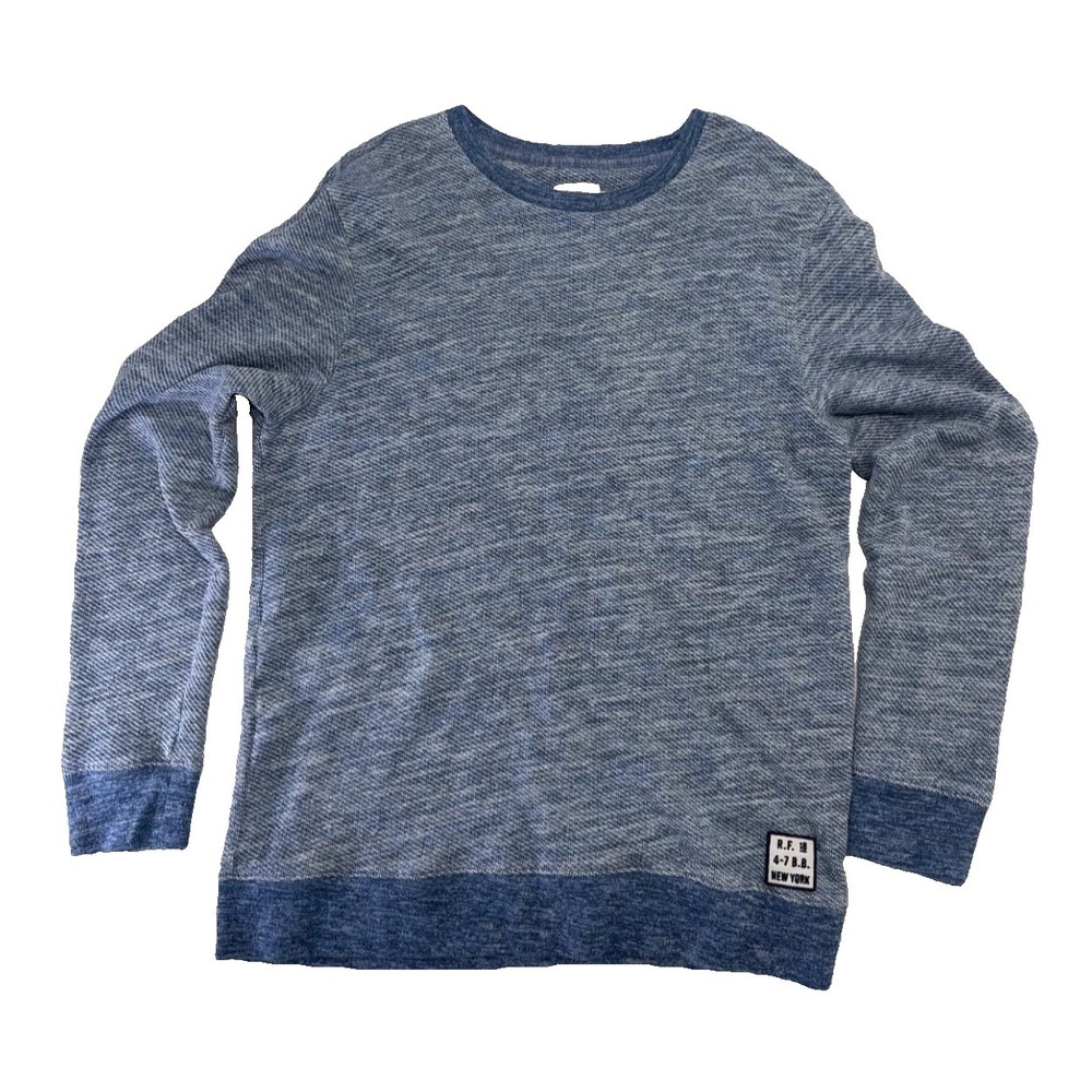 Brooks Brothers Red Fleece Mens Blue Marl Cotton Crewneck Sweatshirt Size M